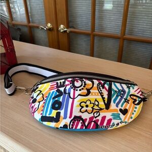 Brighton Multicolor Floral and Stripe Crossbody